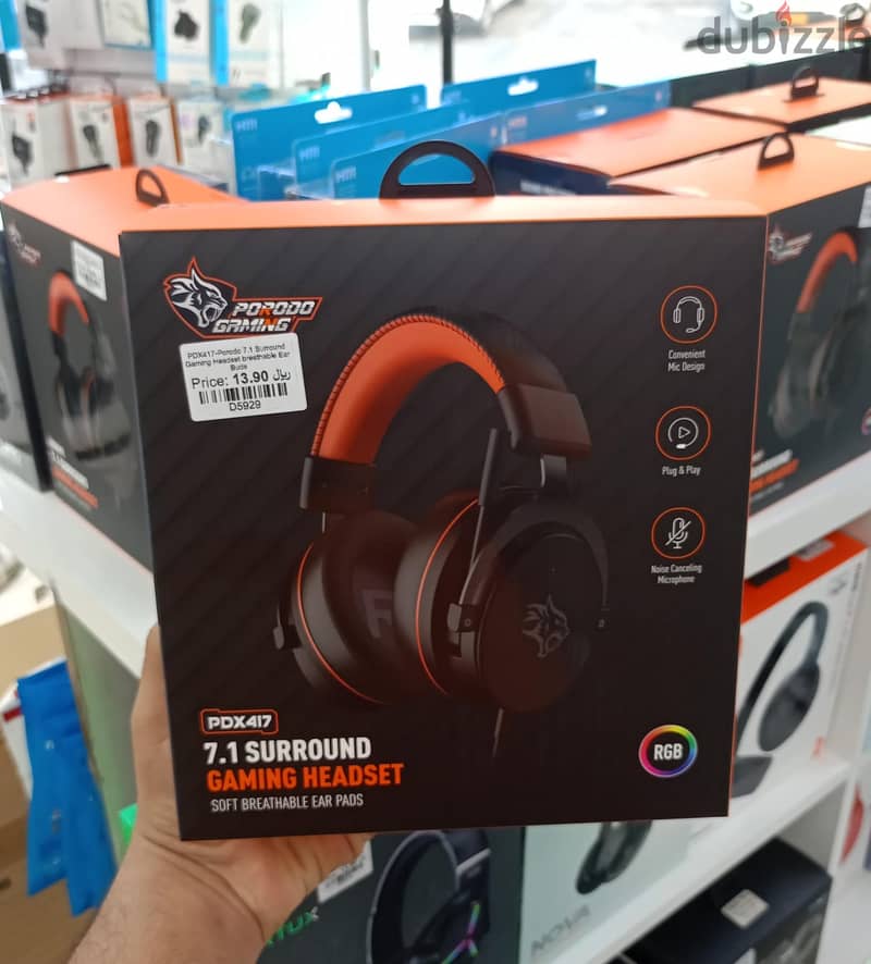 Porodo 7.1 Surround Gaming Headset Breathable Ear Buds 0