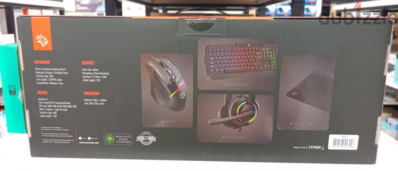 Porodo Gaming Ultimate Gaming Kit Headphone Keyboard Mouse / Pad 1