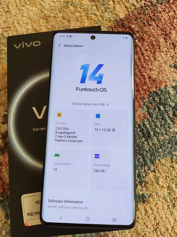 Vivo v40 256gb 12+12gb new condition 3