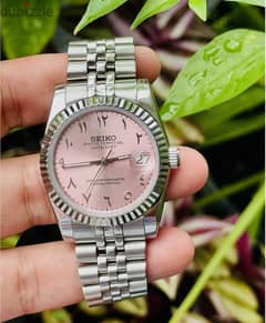 Seiko Mod Datejust Candy Pink Arabic Dial 0