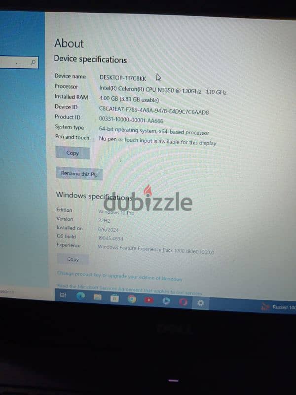 dell, Windows 10  RAM 4GB 64GB 3