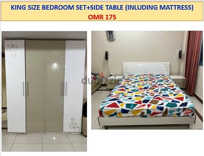 King Size Bedroom set + Wardrobe