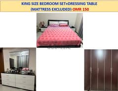 King Size Bedset + Side table+ Wardrobe 0