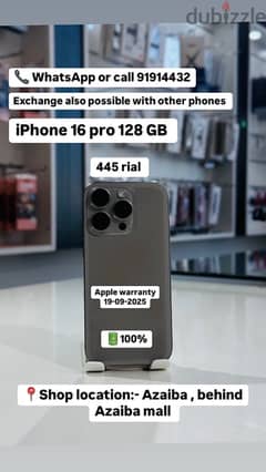 iPhone 16 pro 128 GB near to 1 year warranty 0