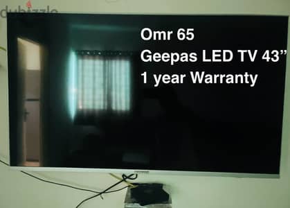 Geepas LED TV 43” - 1 year Warranty & TV Wall Mount Bracket 26”-60”