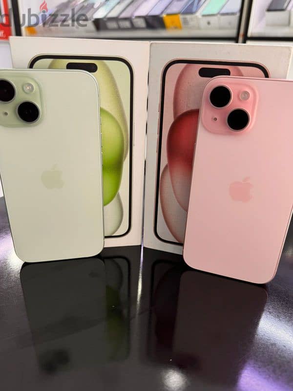 iPhone 15 GB128 green and pink colour is available used 4