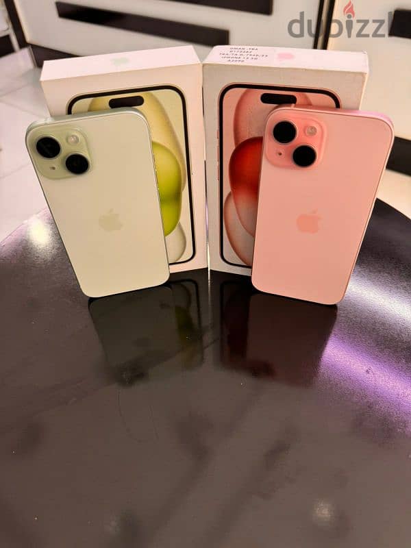 iPhone 15 GB128 green and pink colour is available used 5