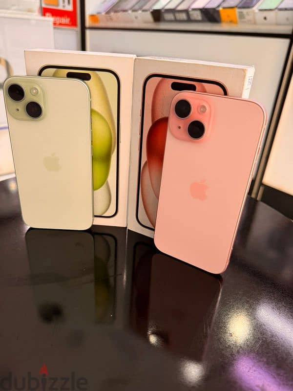 iPhone 15 GB128 green and pink colour is available used 6