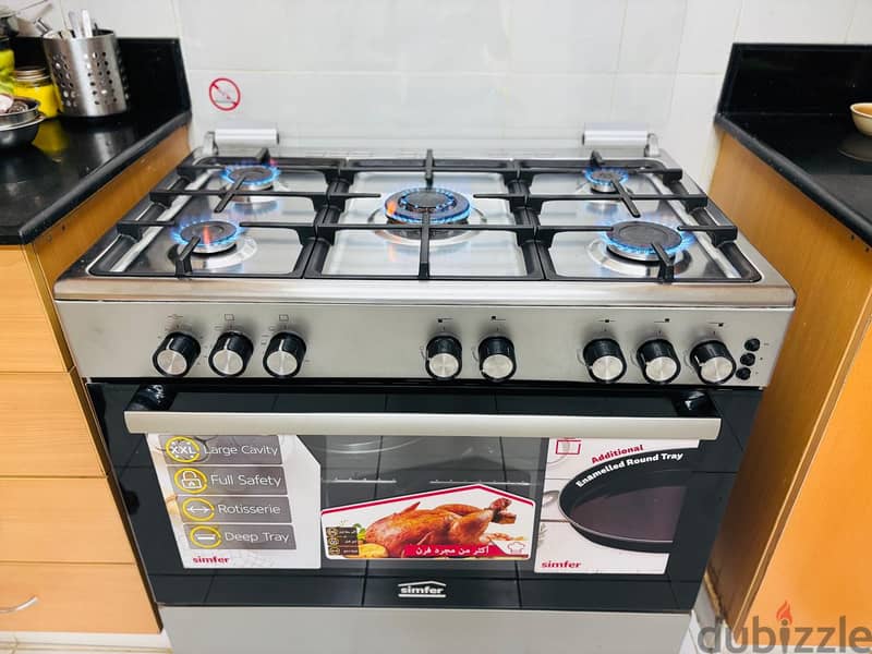 Simfer Cooking range with 5 burner, Ovan and Grill 3