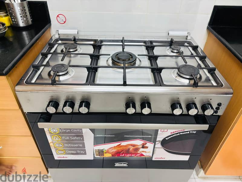 Simfer Cooking range with 5 burner, Ovan and Grill 6