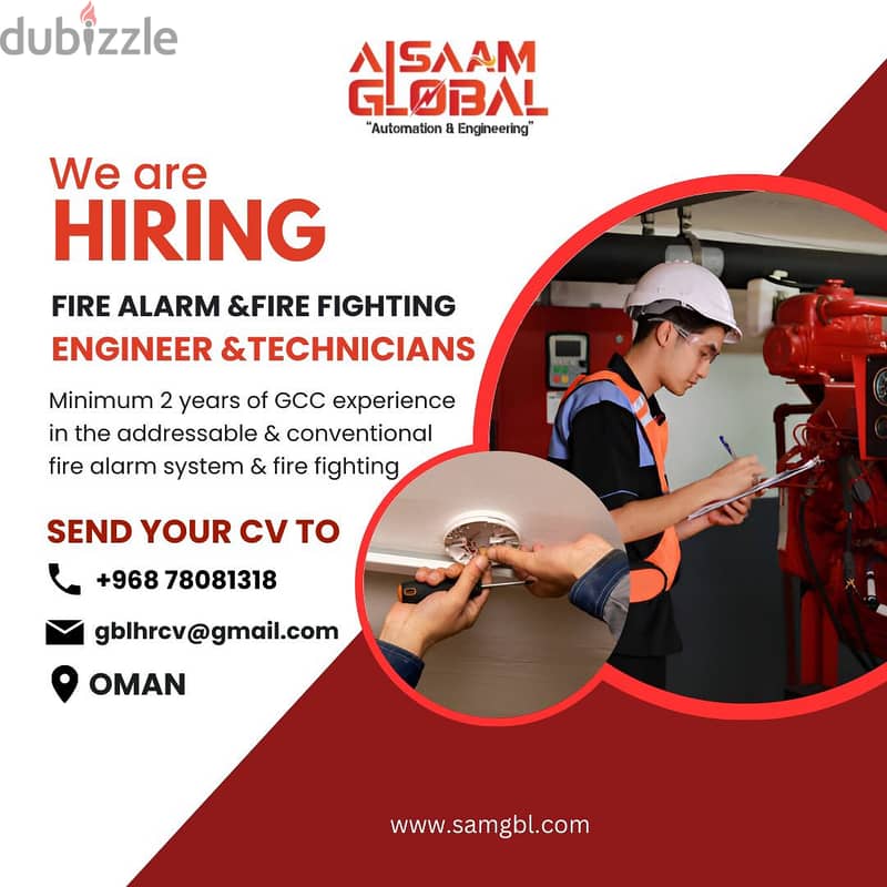 Fire Alarm and Fire Fighting technicians 0