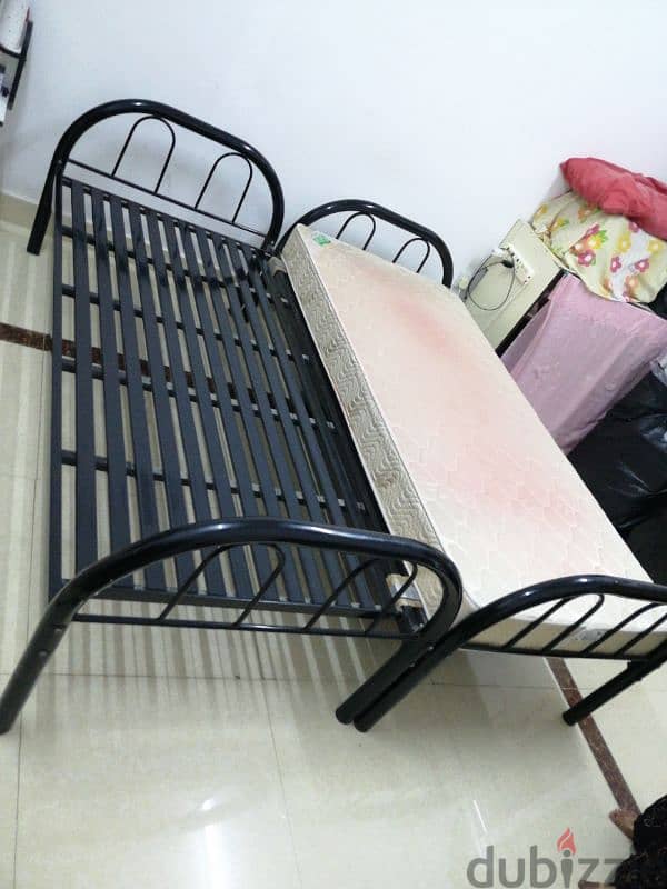 sell of single bed 2 nos and raha mattresses 2 nos. 3