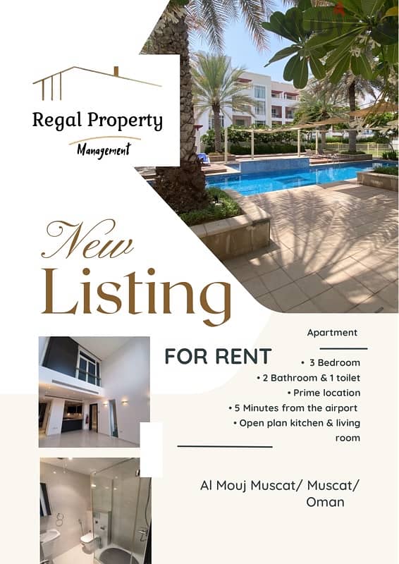 For Rent: Stunning 3-Bedroom Duplex Apartment in Almouj Muscat 0