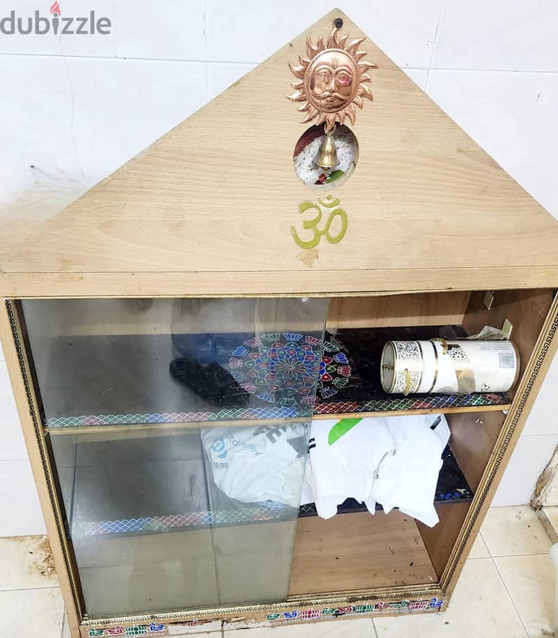 pooja home specially made form wood and glass 0