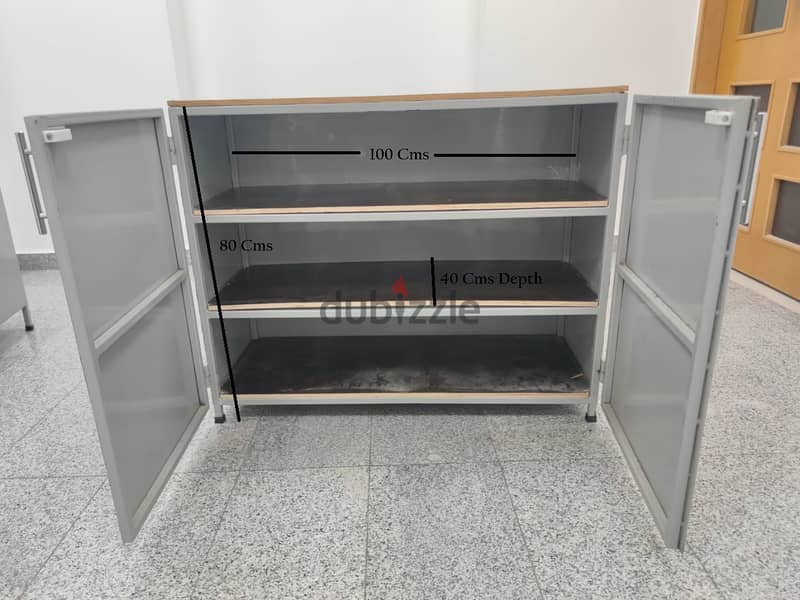 Heavy Duty Steel Cabinet & Center Marble Table 0