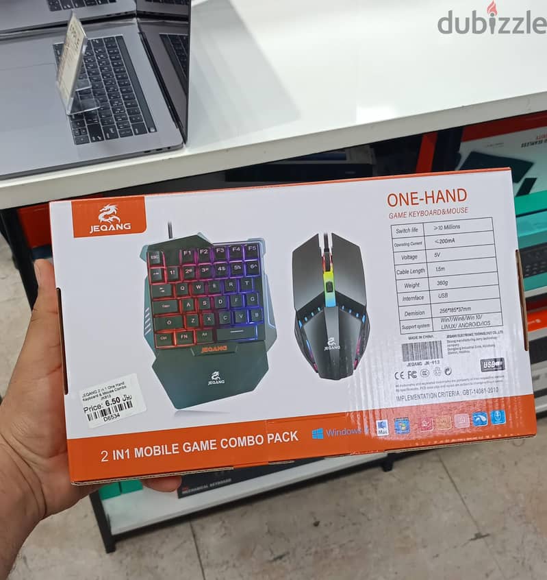 JEQANG 2 IN 1 ONE HAND KEYBOARD & MOUSE COMBO 1