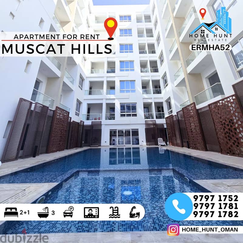 MUSCAT HILLS | MODERN 2+1BHK UNFURNISHED APARTMENT FOR RENT 0