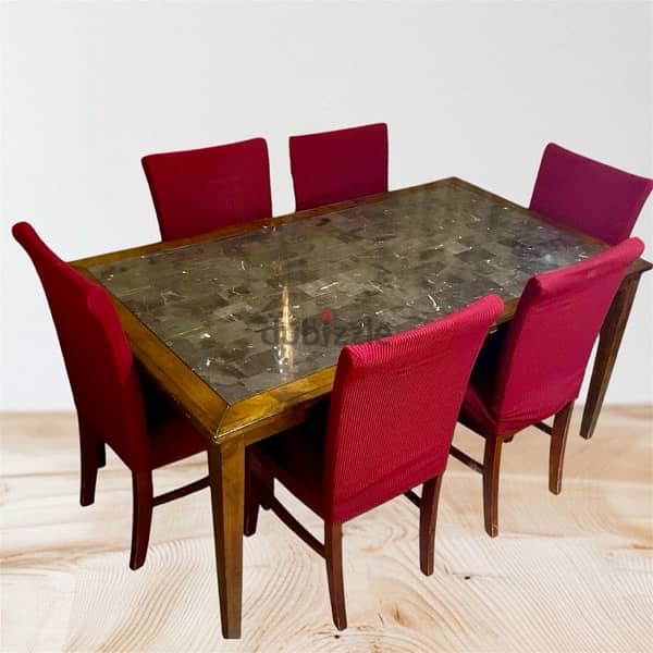 Dining Table + 6 Chairs طاولة طعام + ٦ كراسي 1