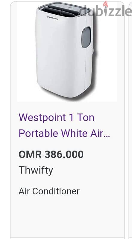 westpoint portable air conditioner model WPT-1217 LRC. price 1