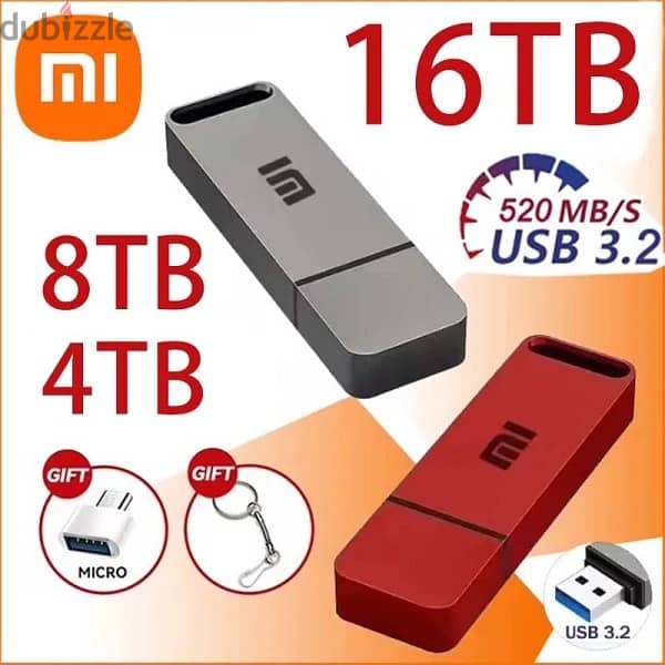 Xiaomi Usb 3.0 16TB High Speed Pendrive 8TB Metal Cle Usb Flash Drive 3