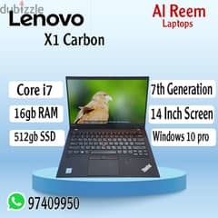 LENOVO X1 CARBON CORE-i7 16GB RAM 512GB SSD 14-INCH SCREEN--- 0