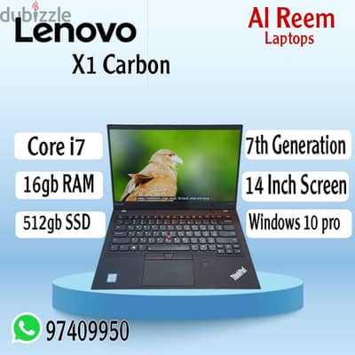 LENOVO X1 CARBON CORE-i7 16GB RAM 512GB SSD 14-INCH SCREEN---