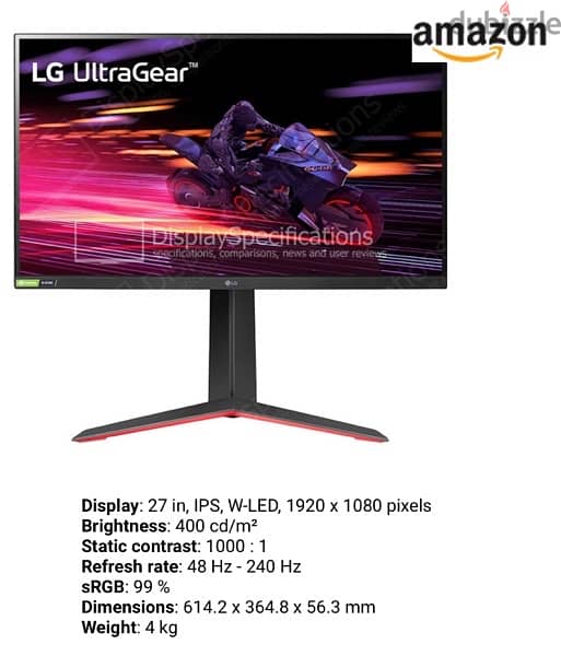 LG ULtra Gear 27inch 250hz Gaming Monitor HDR IPS 1