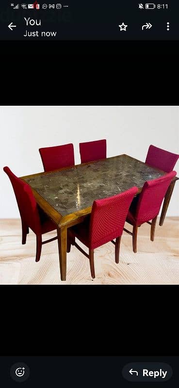 Dining table + 6 Chairs 1