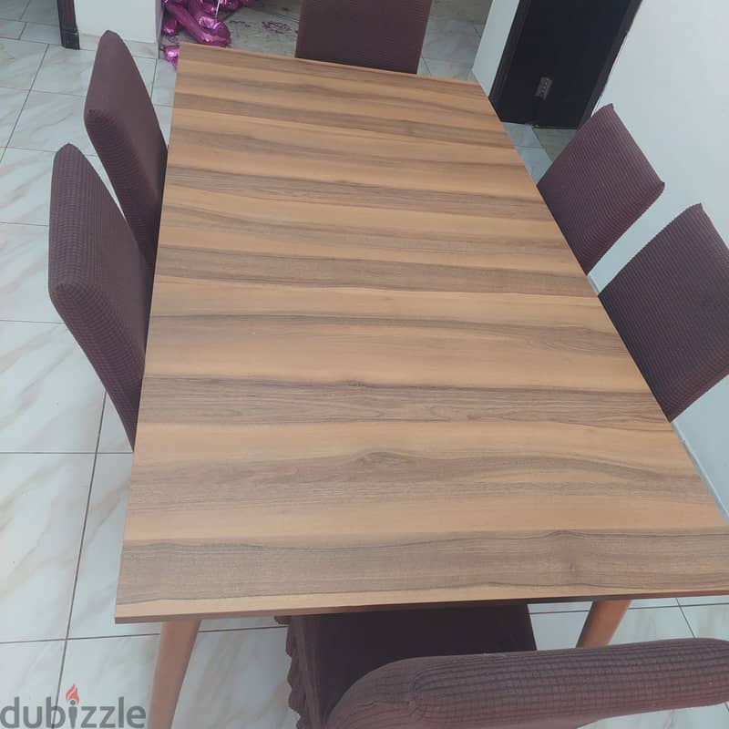 Dinning table with 6 Chairs  + TV TOP box with Good Storage Cabinet 9