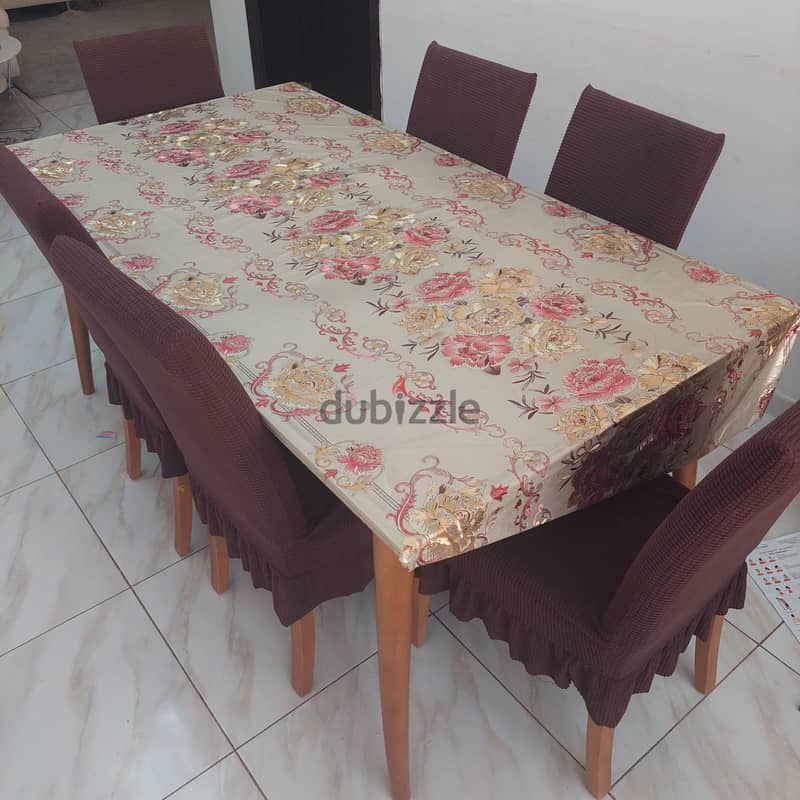 Dinning table with 6 Chairs  + TV TOP box with Good Storage Cabinet 10