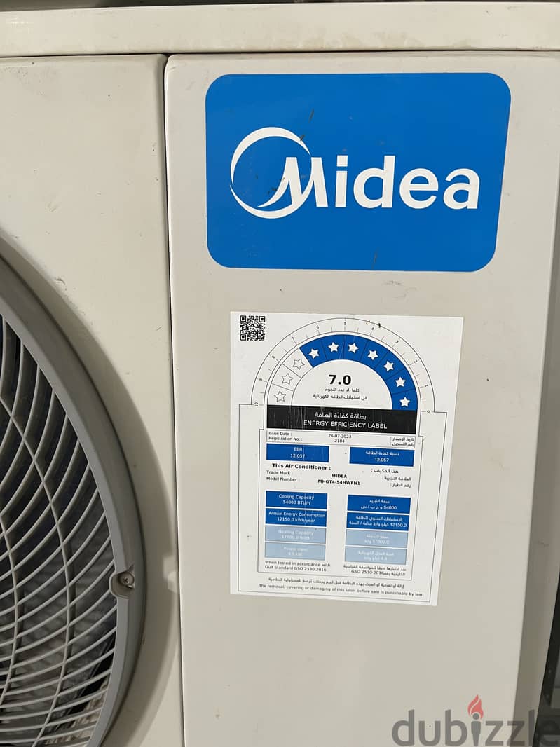 Midea 5 ton Duct Unit for sale just 6 mounts used 3