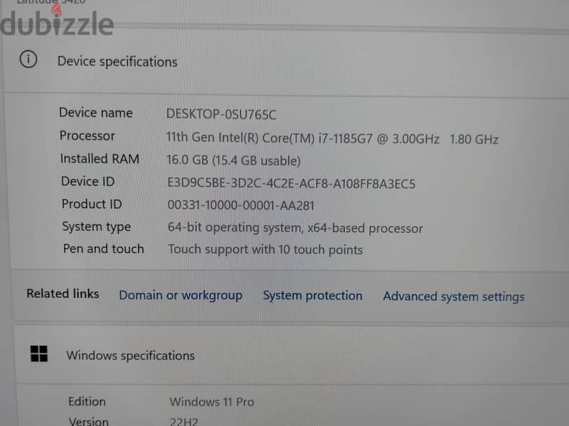 TOUCH DELL LATITUDE 5420 TOUCH SCREEEN i7-16RAM-512GB SSD 3