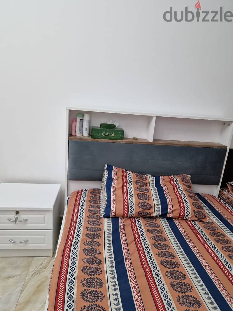 Bed with mattress and side table 2