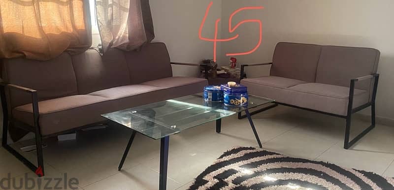 sofa set, dining table, tv , beds, fridge 1