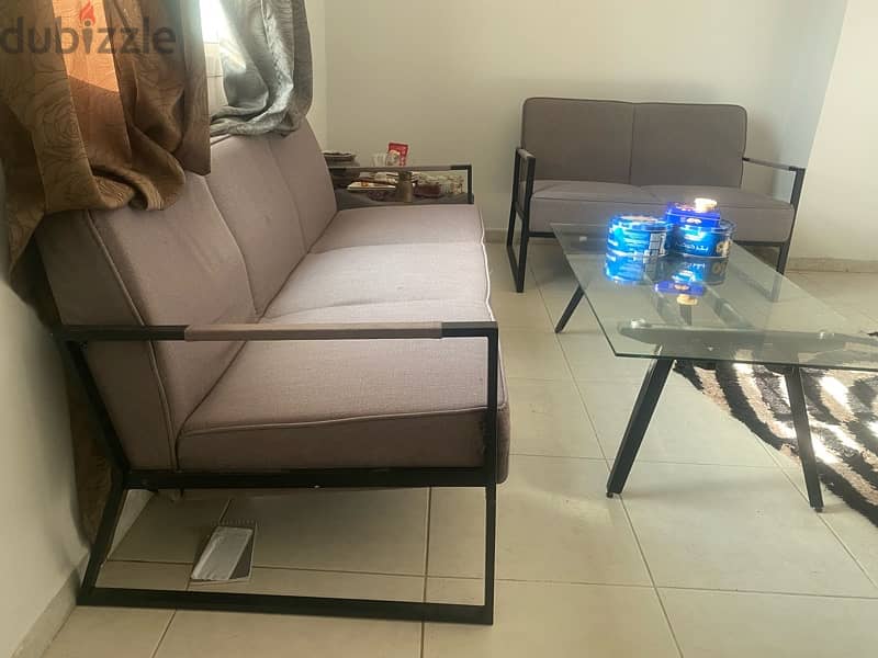 sofa set, dining table, tv , beds, fridge 7