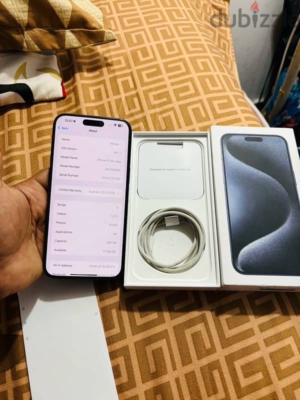 iPhone 15 Pro Max 256GB blue titanium 8