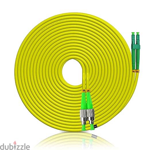 LC/APC to FC/APC SM DX 9/125 LSZH 3mm Yellow Fiber Patch Cable! 0