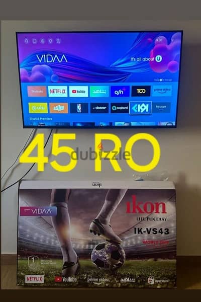 ikon smart TV 43 inch used 1 year