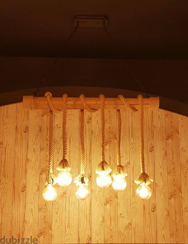 Bamboo Rope Light with 6 Bulbs 0