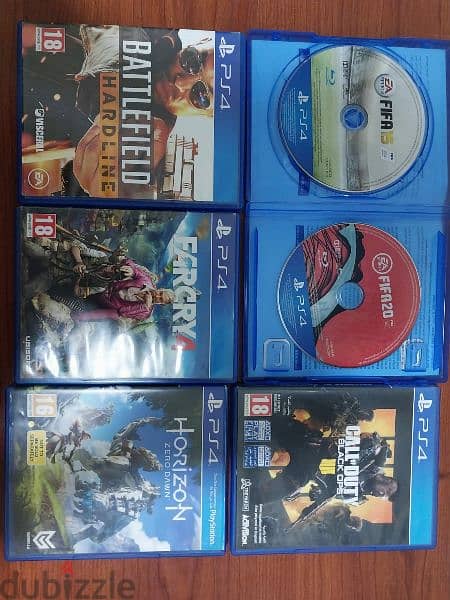 PS4 with 2 controllers and 6 games 1