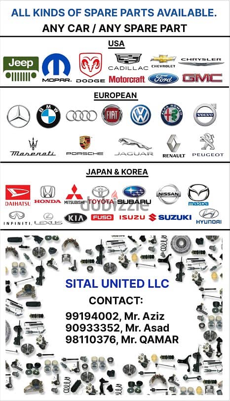 ALL KINDS OF SPARE PARTS AVAILABLE 0