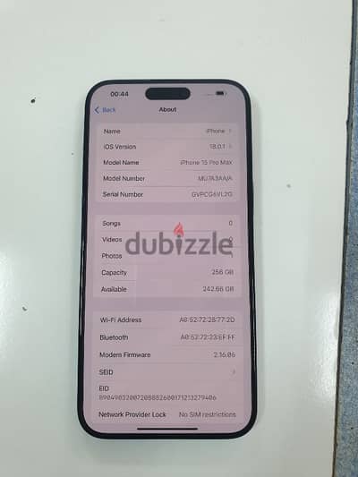 iphone 15 pro max 256gb very clen