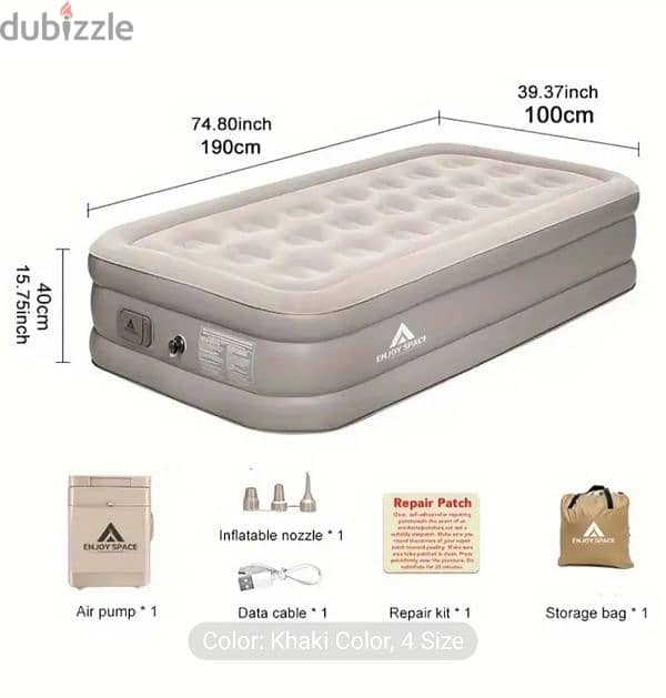 automatic air bed with built in air pump with lamp 0