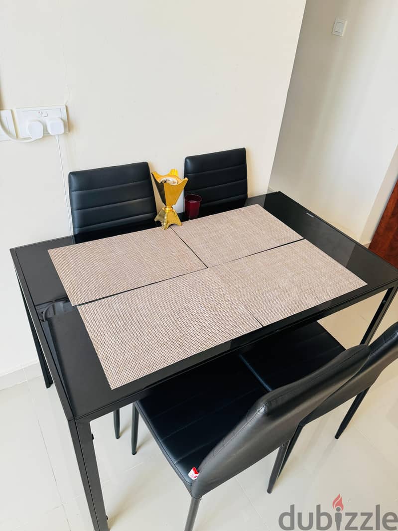 Dining Table for sale, 1.5 years used 4 seater dining table with chair 1