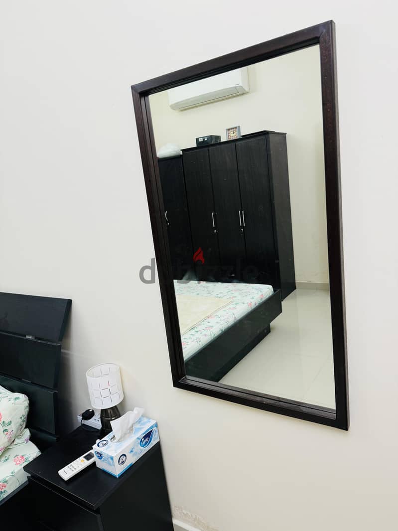 Bed,  Mattress, Side Table Mirror For Sale 1