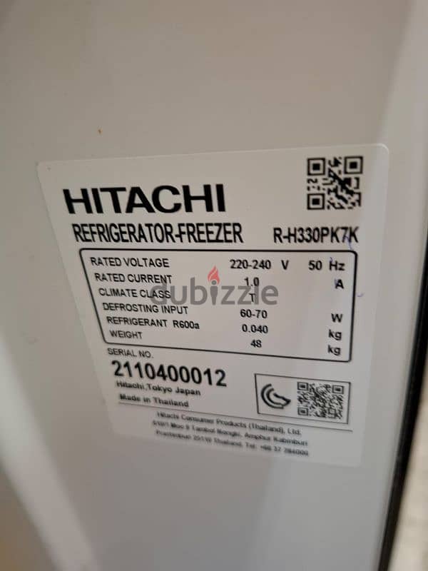 Hitachi Double Door Refrigerator 330 Ltrs with Warranty for Sale 1