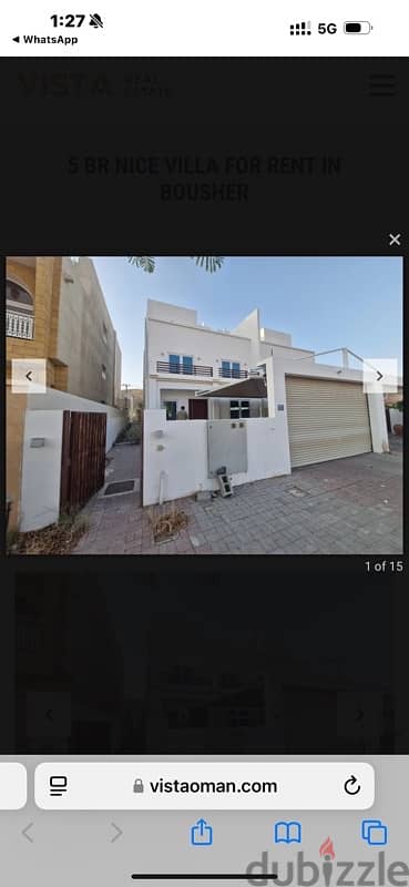 Very nice villa 5 bhk for rent in boshar shaabia 14