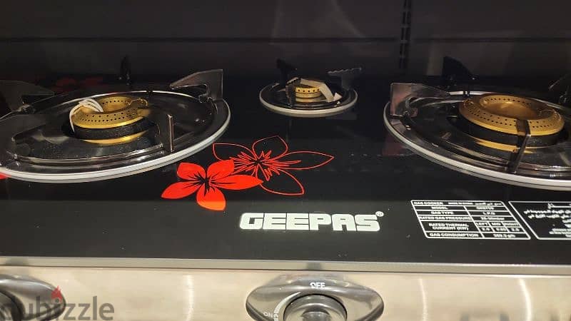 Geepas Gas stove 3 burner 0