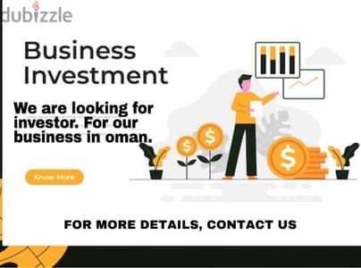 we are looking for a investor for our business shop