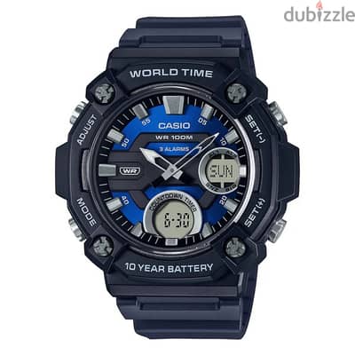 CASIO AEQ120W-2A – Versatile and Durable Analog-Digital Sports Watch